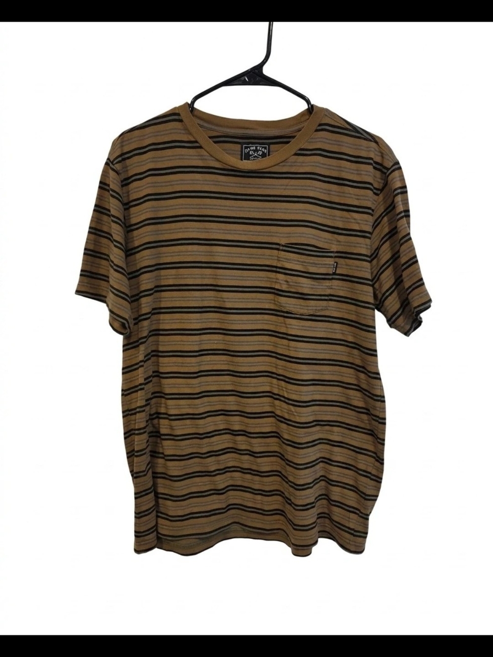 Dark Seas Division Men's Striped Pocket T-Men's Striped Pocket Tee - Brown/Black